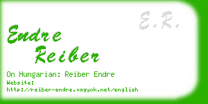 endre reiber business card